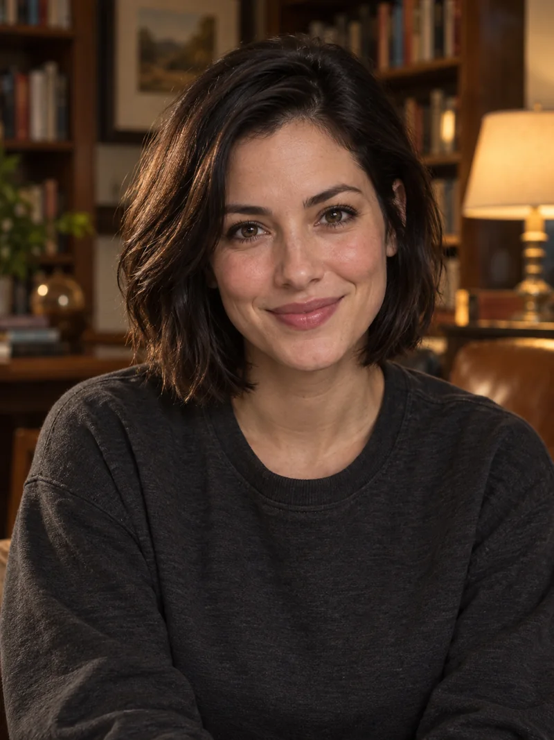 AI-generated portrait of Lena, 28, a fictional adult character