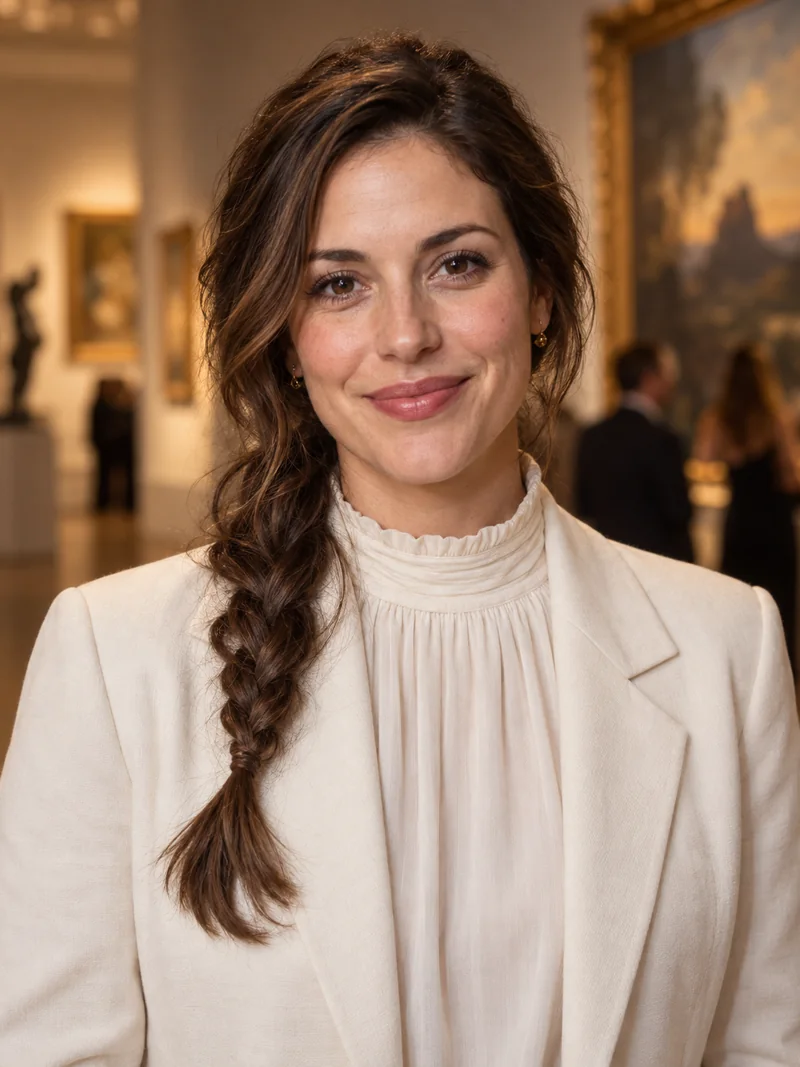 Editorial portrait illustrating a feminine character style